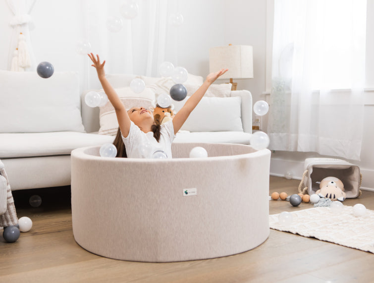 Heathered Ivory Ball Pit - 75 Pearl, 75 Water, 50 Porcelain