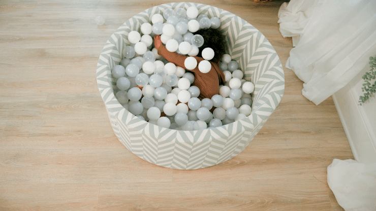 Herringbone Sage - Pearl, Porcelain, Clear Balls