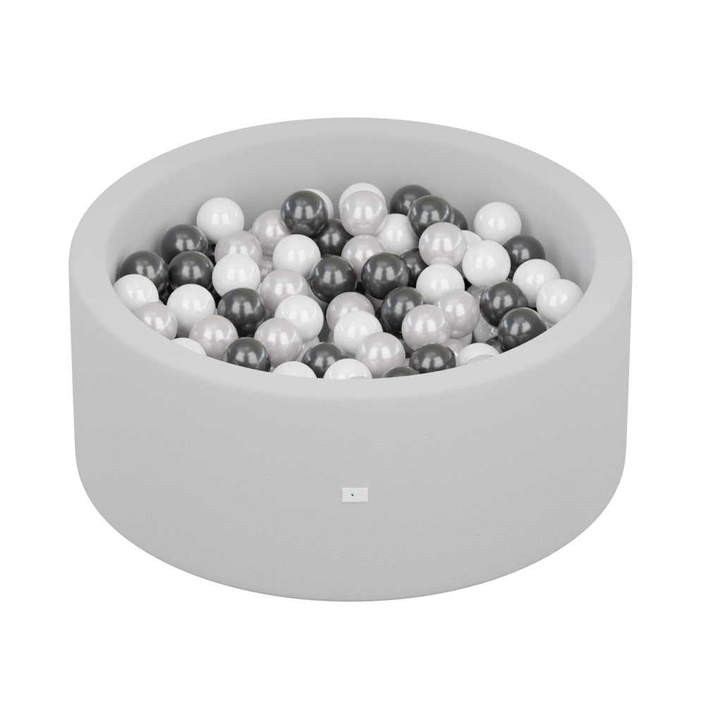 Light Grey Ball Pit - 75 Porcelain, 75 Pewter, 50 Water Balls